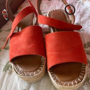 Orange platform shoes
